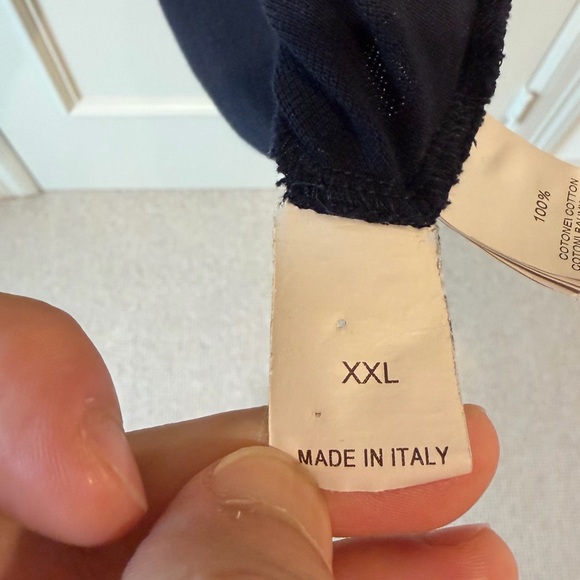 Navy Polo Shirt with White Stripes - Picture 4 of 8